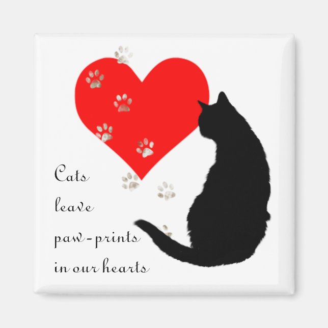 Katzen verließ Paw-Prints in unseren Herzen Magnet (Vorne)