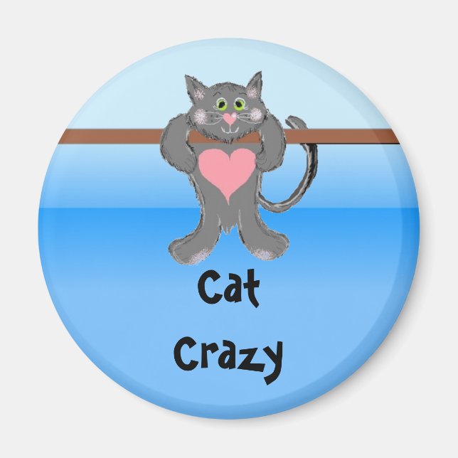 Katzen verrückt magnet (Vorne)