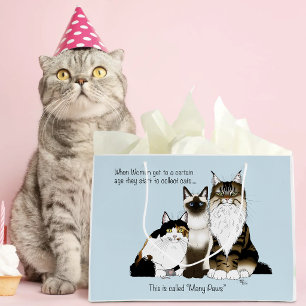 Katzen Viele Paws Funny Blue Große Geschenktüte