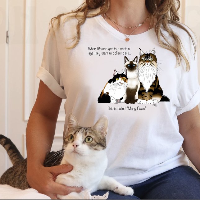Katzen Viele Paws Funny Blue Tri-Blend Shirt (Von Creator hochgeladen)