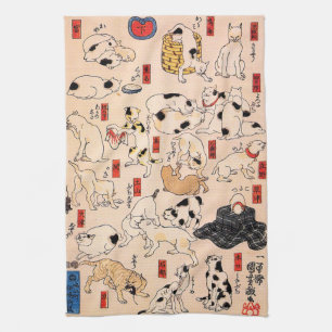 Katzen von Utagawa Kuniyoshi Geschirrtuch