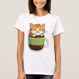Katzen vor dem Kaffee - Niedliche Katze und Tasse T-Shirt