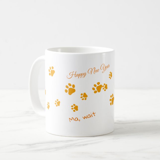 Katzen Walk Orange Paws Kaffeetasse (Vorderseite Links)