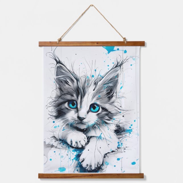 Katzen Wandbehang Teppich Kätzchen (Vorderseite)