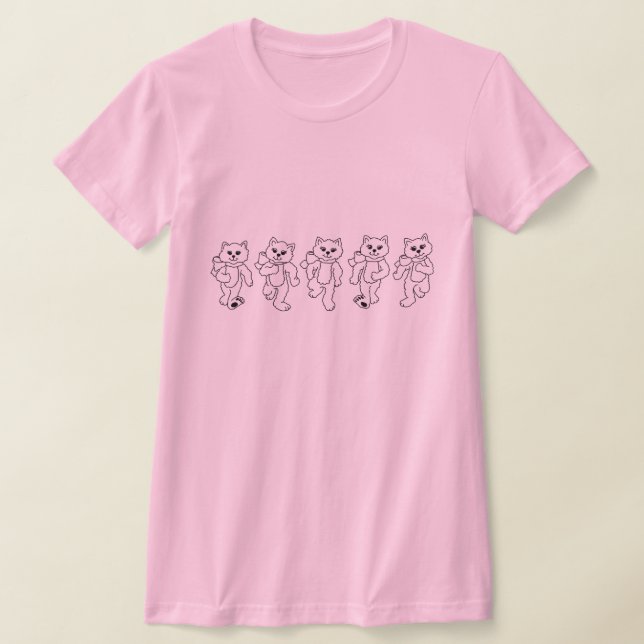 Katzen Wandern Whimsikale Kätzchen Kunst Zeichnend T-Shirt (Ablage )