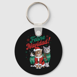 Katzen-Weihnachten Lustige Katze Weihnachten Feier Schlüsselanhänger