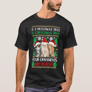 Katzen-Weihnachts-Schmuck-Pyjama-Familie passend 1 T-Shirt