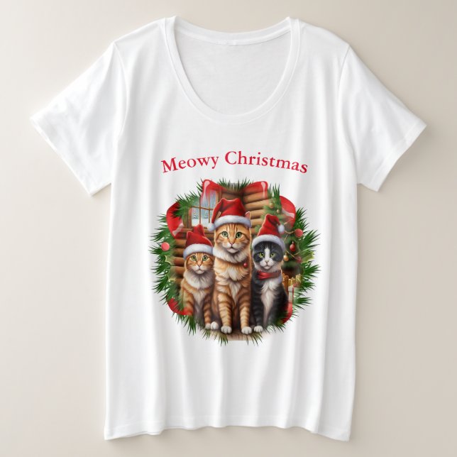 Katzen Weihnachts-T - Shirt (Design vorne)