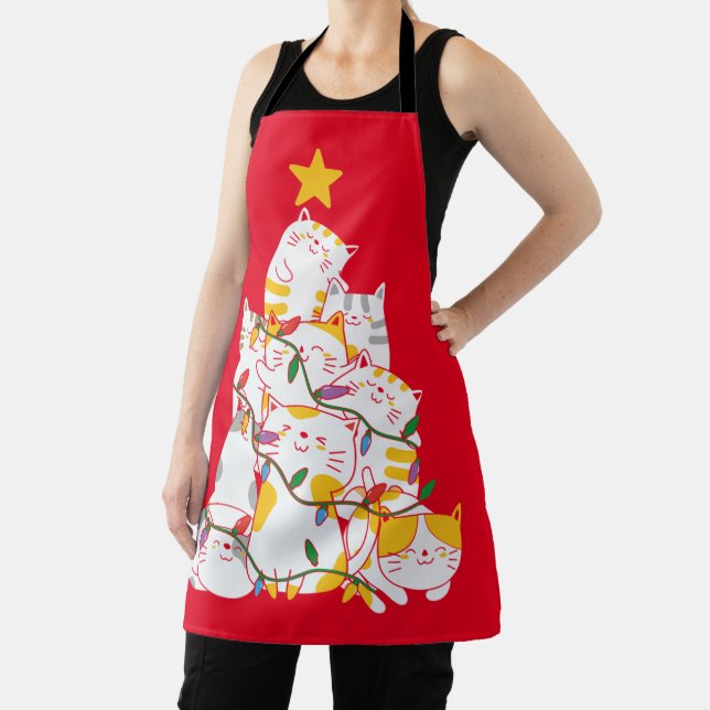 Katzen Weihnachtsbaum Funny Cats Weihnachten Schürze (InSitu)
