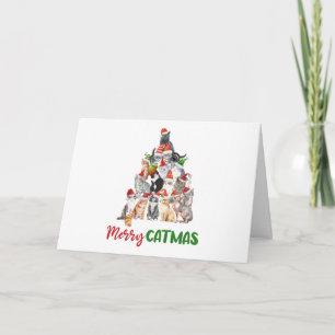 Katzen-Weihnachtsbaum Katzenliebhaber Weihnachten Karte