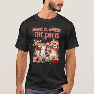 Katzen-Weihnachtsbaum Zuhause ist da, wo meine Kat T-Shirt