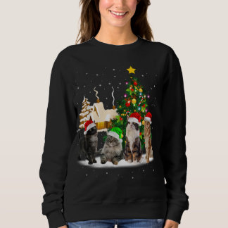Katzen Weihnachtsbaumleuchten Ugly Sweater Pajamas Sweatshirt