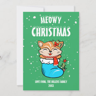 Katzen-Weihnachtskarte, Frohe Weihnachten Mieze