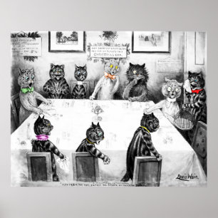 Katzen Weihnachtskatastrophe von Louis Wain Poster