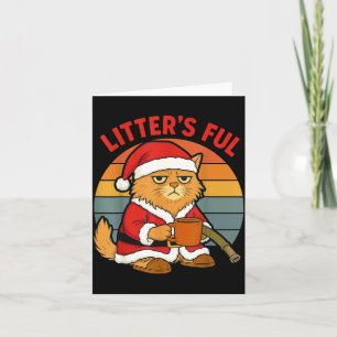 Katzen-Weihnachtskostüm voll von erschöpfter Katze Karte