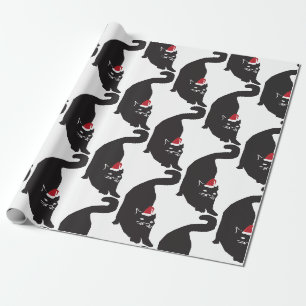 Katzen-Weihnachtsmannmütze Geschenkpapier