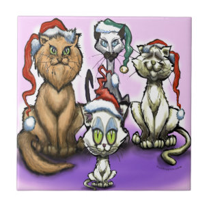 Katzen Weihnachtsmäntel Fliese