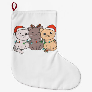Katzen Weihnachtstiere Niedlich Katzen Urlaub Großer Weihnachtsstrumpf