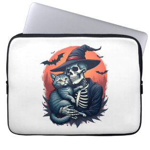 Katzen, weil Menschen ein gruseliges Halloween-Ske Laptopschutzhülle