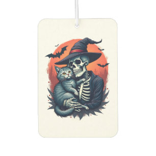 Katzen, weil Menschen gruseliges Halloween-Skelett Autolufterfrischer