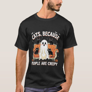 Katzen, weil Menschen unheimlich lustig Halloween  T-Shirt