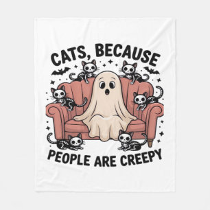 Katzen, weil Menschen unheimlich lustige Halloween Fleecedecke