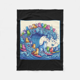 Katzen wellen auf Kamala Funny Cat Lady 1 Fleecedecke