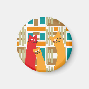 Katzen whimsical süße geometrische Formen Magnet