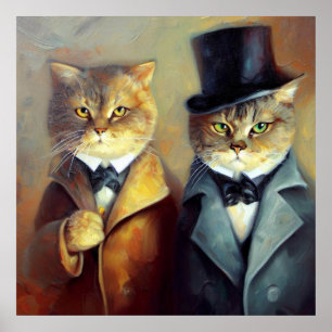Katzen wie Holmes und Watson Poster