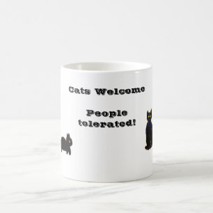 Katzen willkommen Leute, die sich ein Zitat von lu Kaffeetasse