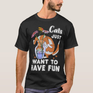 Katzen Wollte einfach, um Spaß Niedliche Katze Kit T-Shirt