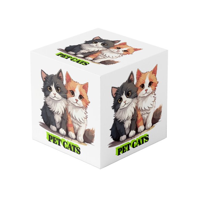 Katzen Würfel (Vorderseite Schrägansicht)