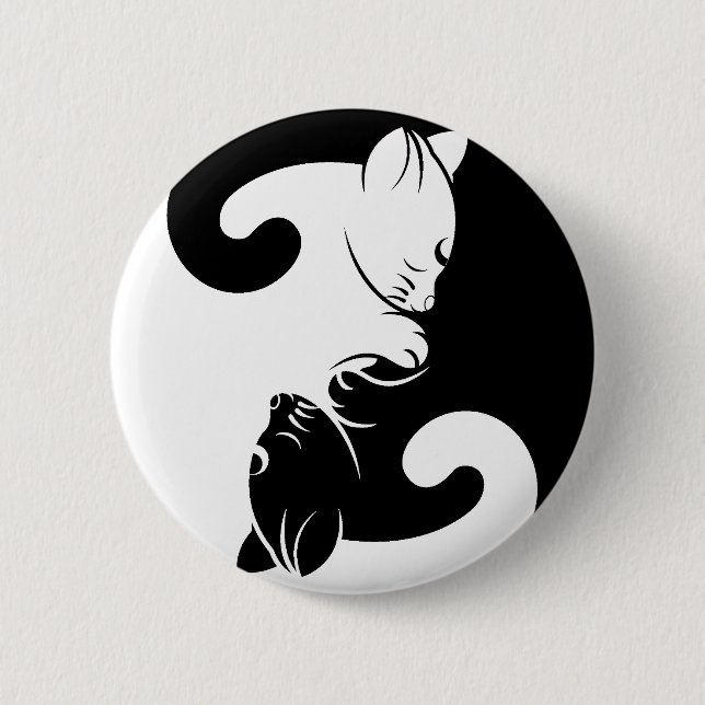 Katzen yin Yang Button (Vorderseite)