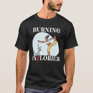 Katzen-Yoga-Position Kalorien verbrennendes Workou T-Shirt