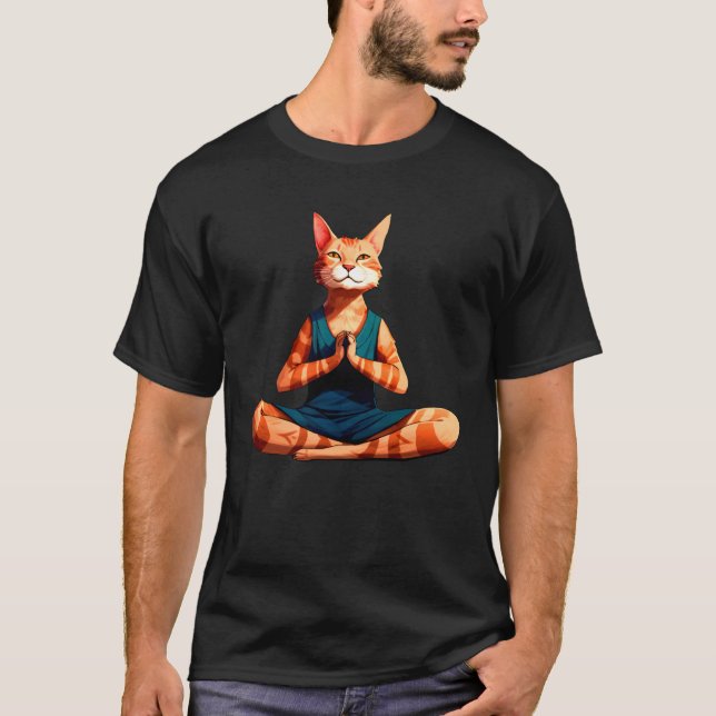 Katzen-Yogi T-Shirt (Vorderseite)