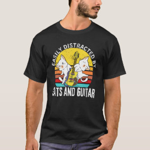 Katzen Zitat Leicht abgelenkt durch Katzen und Git T-Shirt