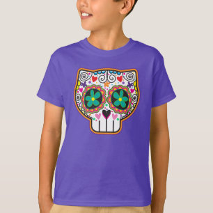 Katzen-Zuckerschädel T-Shirt