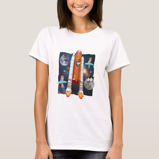 Katzen zum Mond T-Shirt (Vorderseite)