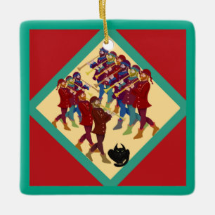 Katzen Zwölf Tage Weihnachten 11 Piper Keramikornament