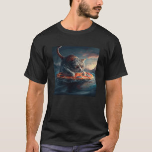 Katzenangeln Pizza T-Shirt