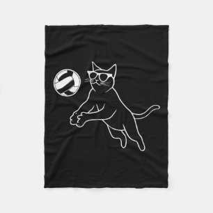 Katzenanzug-Sungles-Volleyball-Katze Fleecedecke