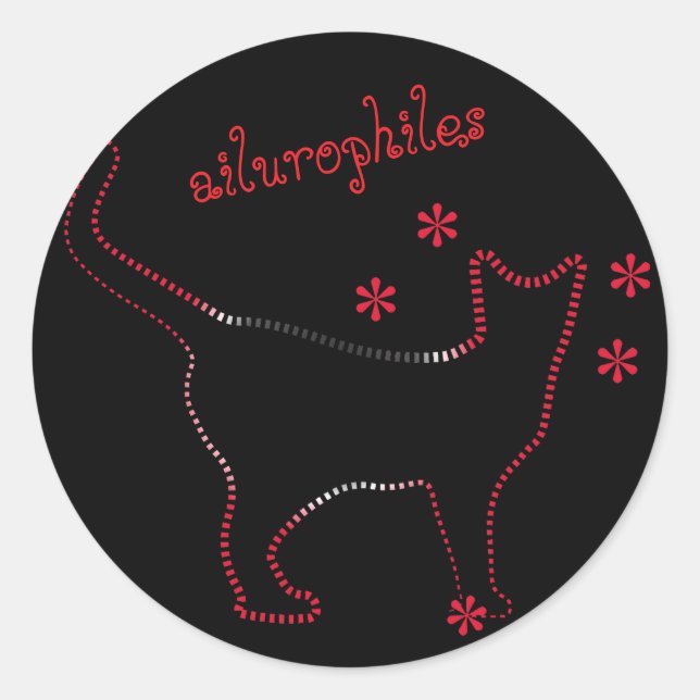 Katzenart ailurophiles runder aufkleber (Vorderseite)