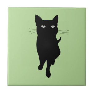 Katzenartige gotische Miezekatze der schwarzen Fliese