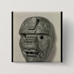 Katzenartige Maske eines Mannes, von Oaxaca, Button