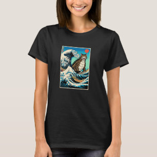 Katzenartikel, Ukiyo-e-Stil, Große Welle vor Kanag T-Shirt