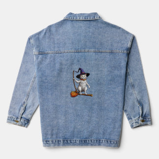 Katzenassistent Halloween Hexenkatze Mystische Kat Jeansjacke