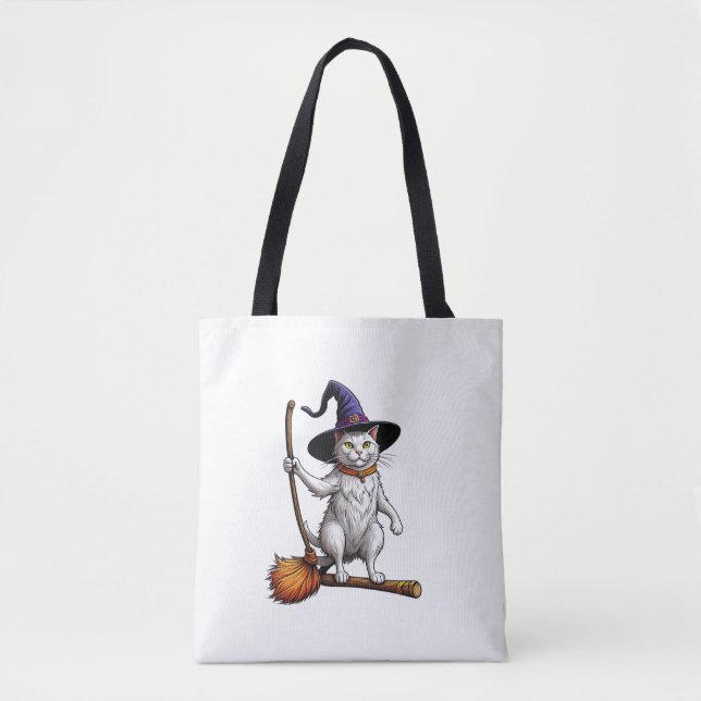 Katzenassistent Halloween Hexenkatzen - Katzenlieb Tasche (Vorderseite)