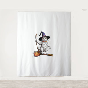 Katzenassistent Halloween Hexenkatzen - Katzenlieb Wandteppich