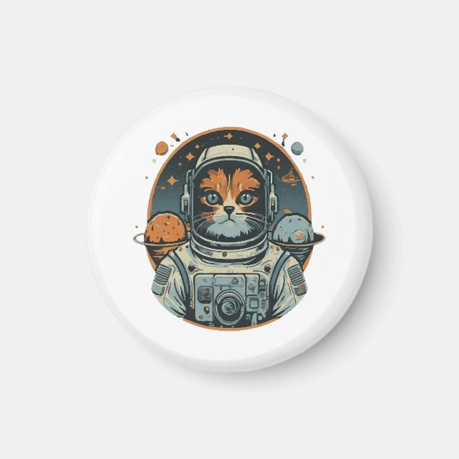 Katzenastronaut auf Asteroiden Magnet (Vorne)