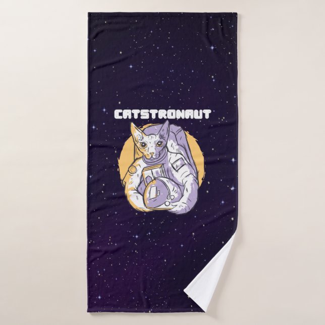 Katzenastronaut Badehandtuch (Badehandtuch)